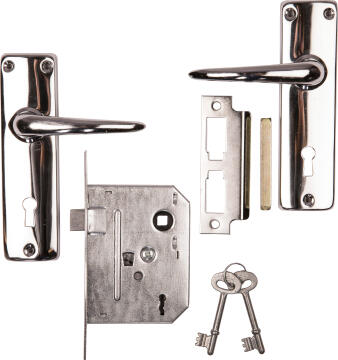 2-lever lockset FORT KNOX with chrome plated handles 