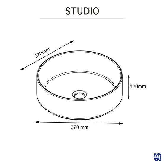 Sensea Studio Round Ceramic Freestanding Basin Matt White W37cmxD37cmxH12cm