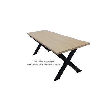 X-Shape Table Leg Set Steel Black W400x H420mm