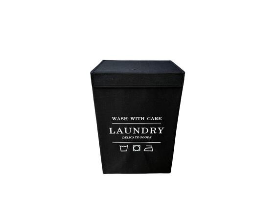 Foldable Laundry Basket Black W40cmxH60cm