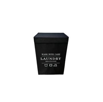 Foldable Laundry Basket Black W40cmxH60cm