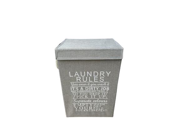 Foldable Laundry Basket Light Grey W40cmxH60cm