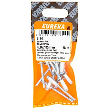 EUREKA BLIND RIV ALM OPEN 4.8X12MM Q15