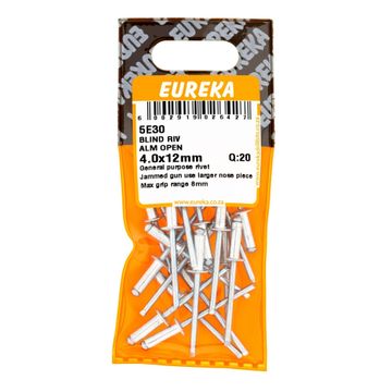 EUREKA BLIND RIV ALM OPEN 4.0X12MM Q20
