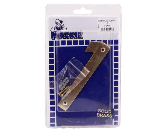 Number 1 solid brass sign mackie 152mm