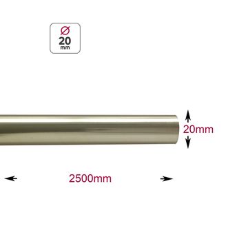 Inspire glamy brushed pole d20 brass 250cm