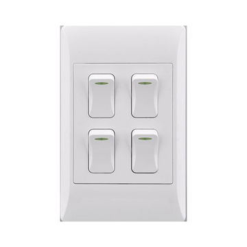 Electricmate 4 lever 1 way pvc switch and cover plate