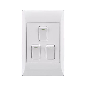 Electricmate 3 lever 1 way pvc switch and cover plate