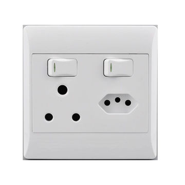 Electricmate pvc double switch 1 x 16 amp 1 x 3 pin euro socket 4x4 white