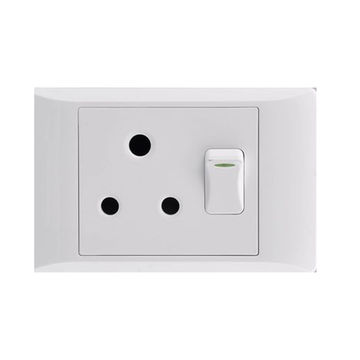 Electricmate pvc single switch 16 amp socket 4 x 2 white