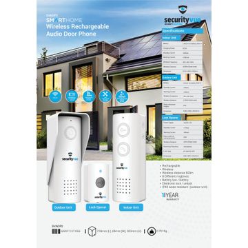 Securityvue Smart Home Wireless Rechargeable Audio Door Phone