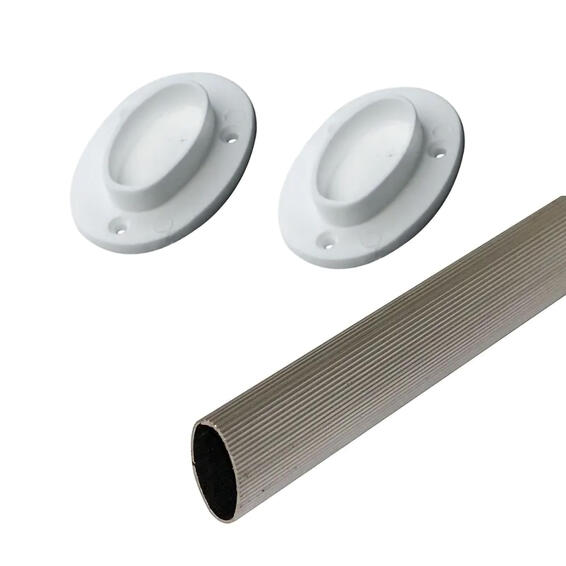 Wardrobe Hanging Rail Oval Tube Silver D1.9xl100cm