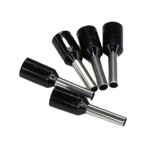 Ferrule Bootlace 1.50mm² Black (8mm) – 10 Pack 