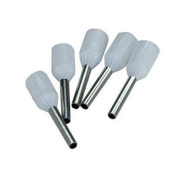 Ferrule Bootlace 0.50mm² White (8mm) – 10 Pack 