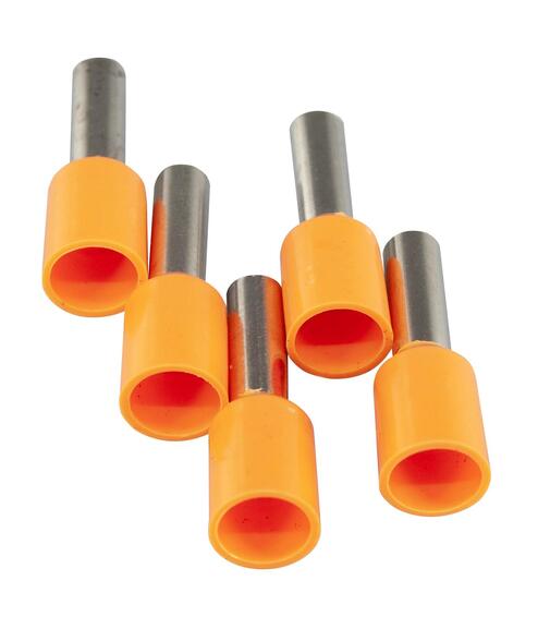 Ferrule Bootlace 4.00mm² Orange (9mm) – 10 Pack 
