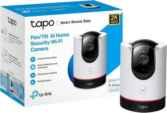 TP Link Tapo C225 2K QHD Pan/Tilt AI Home Security WiFi Camera