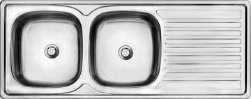 Regal double bowl inset stainless steel sink 1200x 500mm cs1160