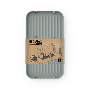 Delinia eleki compact dish drying rack with tray  grey  