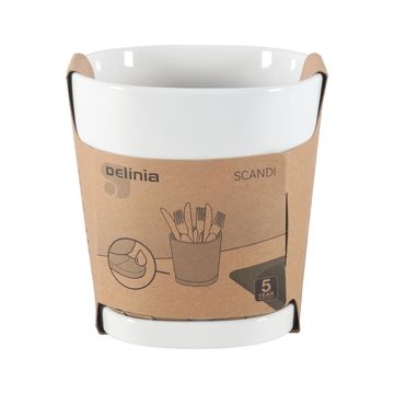 Delinia scandi ceramic utensil holder with drainer white 