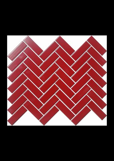 Mosaic Porcelain Red Heringbone 250X320MM