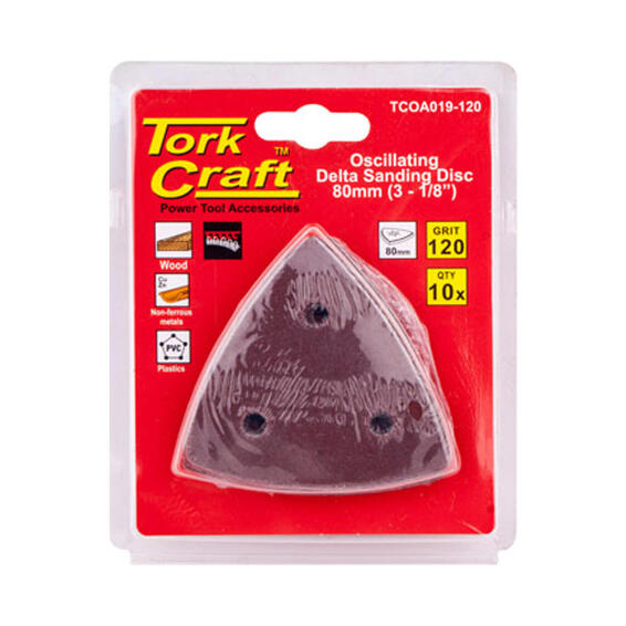 Sandpaper a/o 80mm 10 pieces delta G120 TORKCRAFT