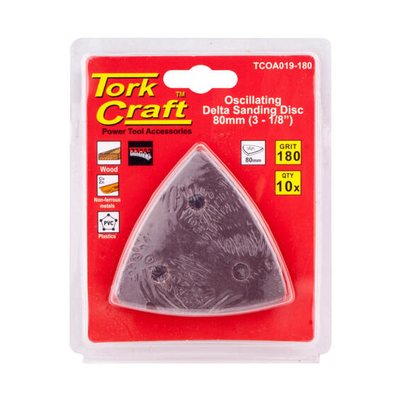 Sandpaper a/o 80mm 10 pieces delta G180 TORKCRAFT