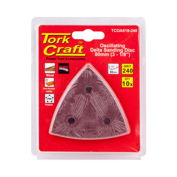 Sandpaper a/o 80mm 10 pieces delta G240 TORKCRAFT