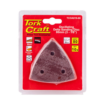 Sandpaper a/o 80mm 10 pieces delta G80 TORKCRAFT