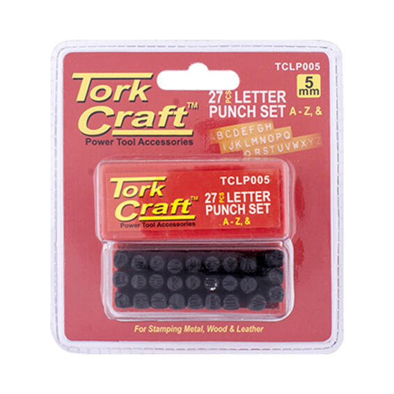 Set of letter punch 5mm TORKCRAFT (A-Z) black finish
