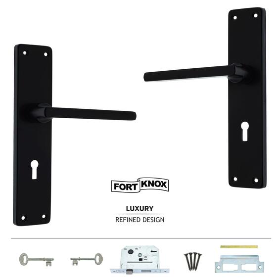 3l lockset royal sq matt black