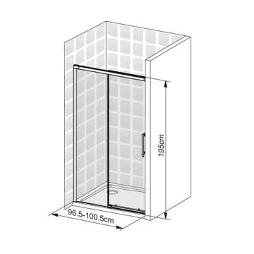 Sensea Remix Frame Kit for Sliding Shower Door Black (Frame and kit only) W100cmxH195cm