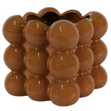 Square caramel bubble vase 'yvr18 13x13cm