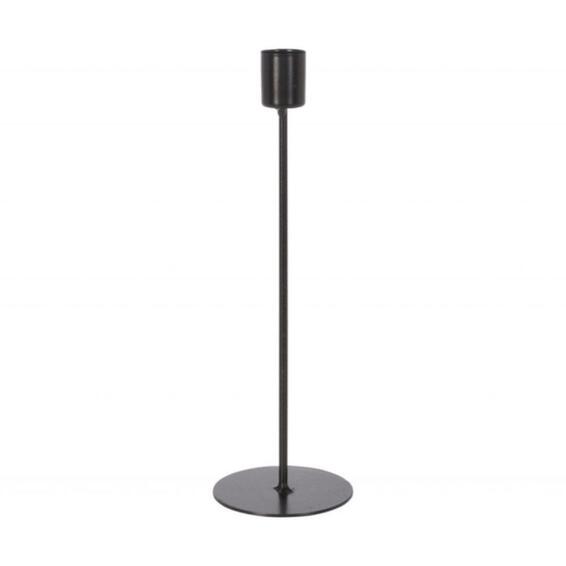 Tall metal candle holder black 25.5cm