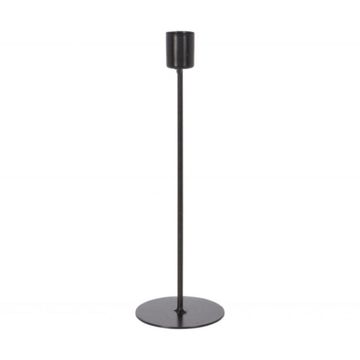 Tall metal candle holder black 25.5cm