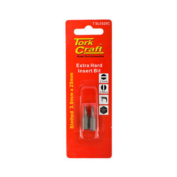 2 Screwdriver bits slotted 3mmx25mm TORKCRAFT