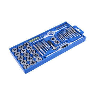 Set of 39 tap and die in a plastic case