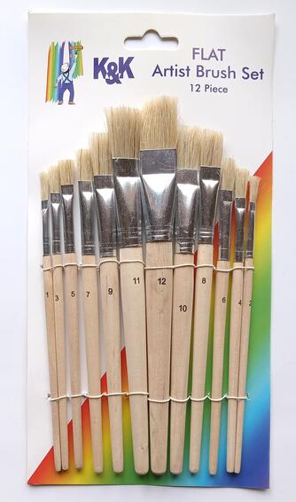 Artist Flat Brush Set 12 Piece