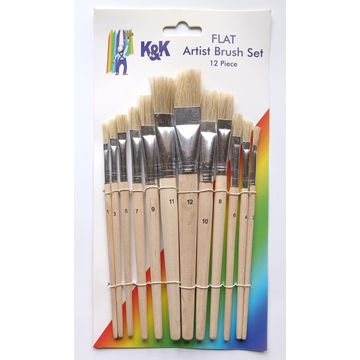 Artist Flat Brush Set 12 Piece