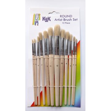 Artist Brush Set Round 12 Piece