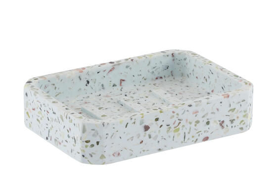 Terrazzo soap dish white