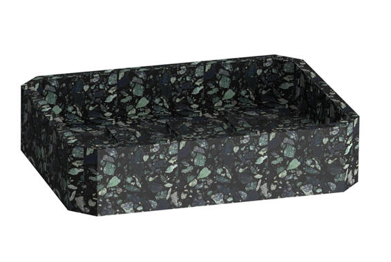 Terrazzo soap dish black 