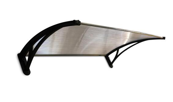Awning Polycarbonate Multiwall Clear with Black PVC Brackets-w1500xd700mm