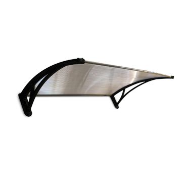 Awning Polycarbonate Multiwall Clear with Black PVC Brackets-w1500xd700mm