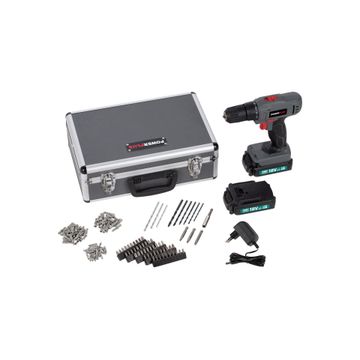 Power Plus Drill Screwdriver 18V  incl. 2 batteries 18V 1.3Ah and charger  153 accessories