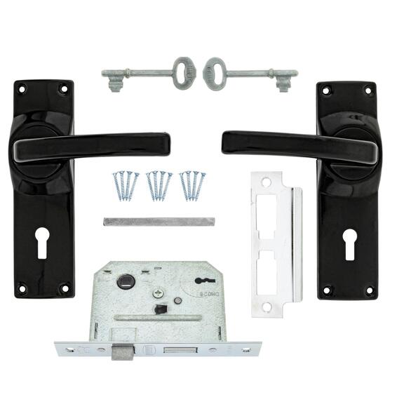 2l handle lockset eco black