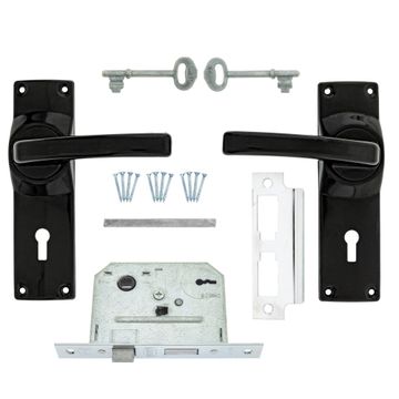 2l handle lockset eco black