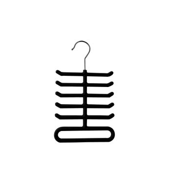 Spaceo velvet tie hanger with 11 bars black