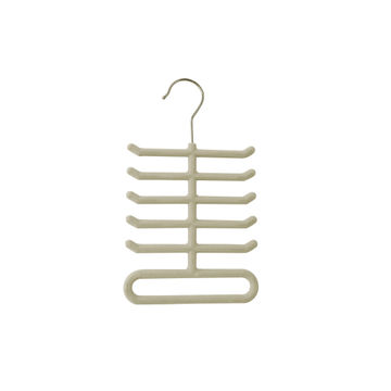 Spaceo velvet tie hanger with 11 bars beige