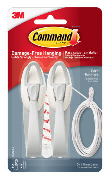 Cord bundlers med damage-free hanging 2 bundlers, 3 strips command 3M