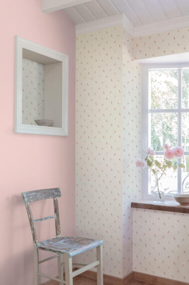 Wallpaper non-woven floral pink & beige 10.05m